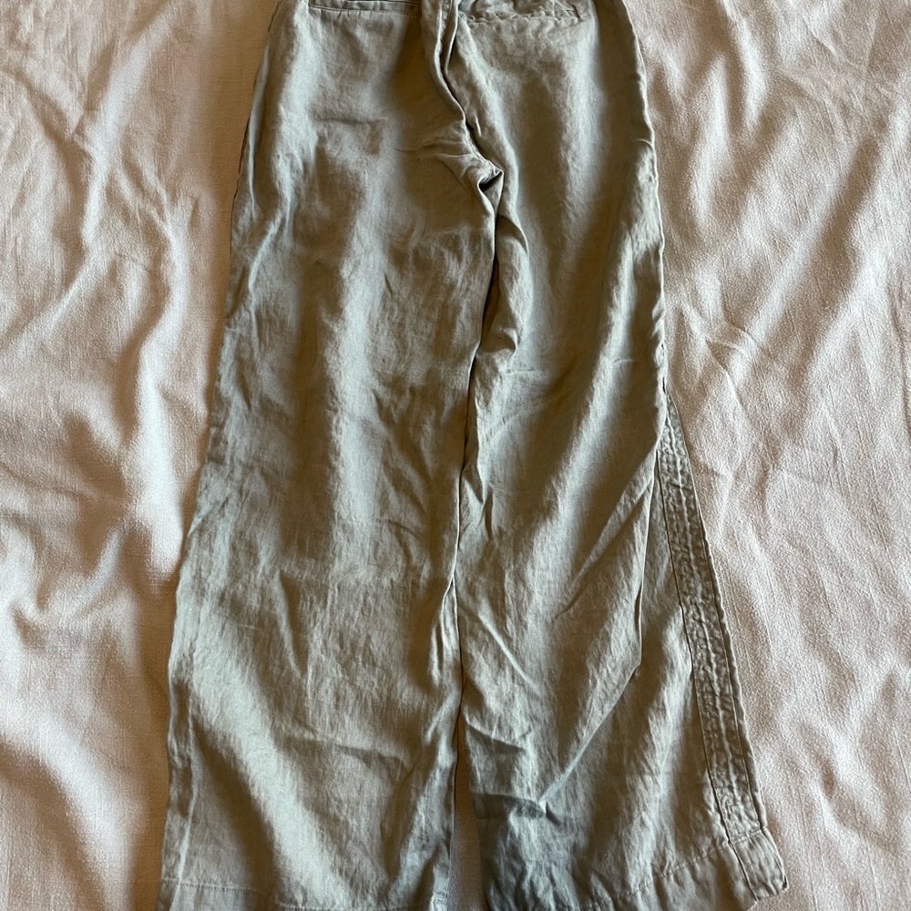 Quince Sage Green Elastic Waist Linen Pants - Picture 3 of 3